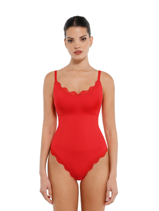 Seamless Laced Thong Bodysuit