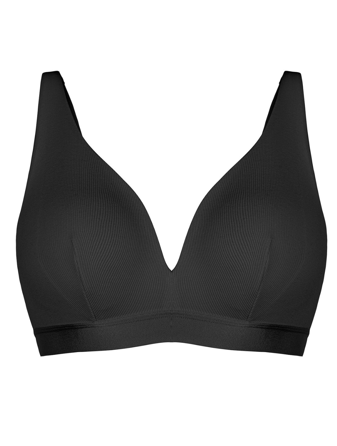 Deep V-Neck Ribbed Bralette