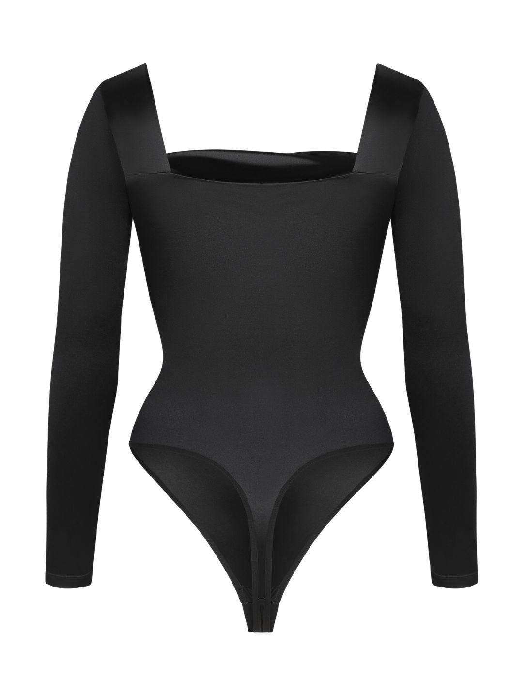 Waterfall Neckline Satin Bodysuit